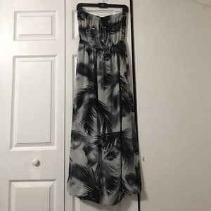 H&M Strapless Palm Maxi Dress