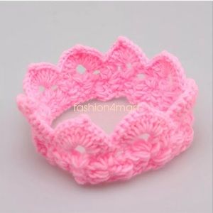 Pink crochet crown