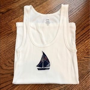 J Crew tank with sailboat appliqué