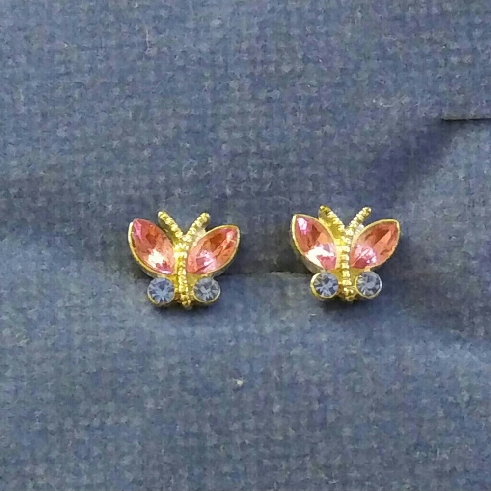 Sterling Silver butterfly. Pink and blues