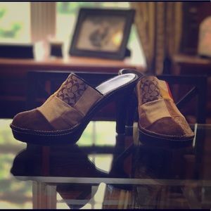 COACH Patchwork Platform Heels size 11M