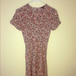 H&M pink, mauve, tan and black floral dress