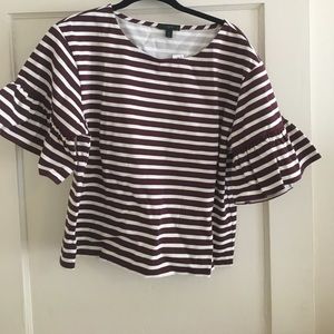NWT j crew ruffle sleeve top