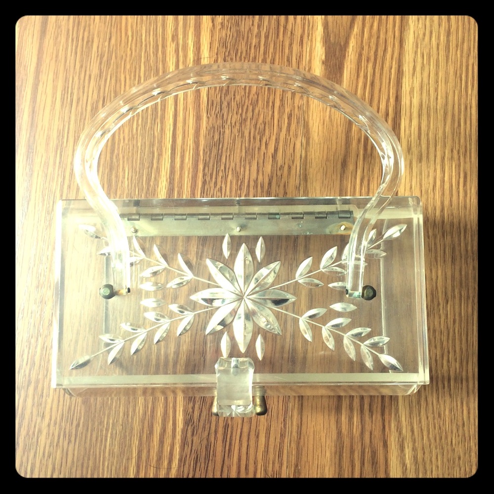 Vintage Carved Clear Handbag