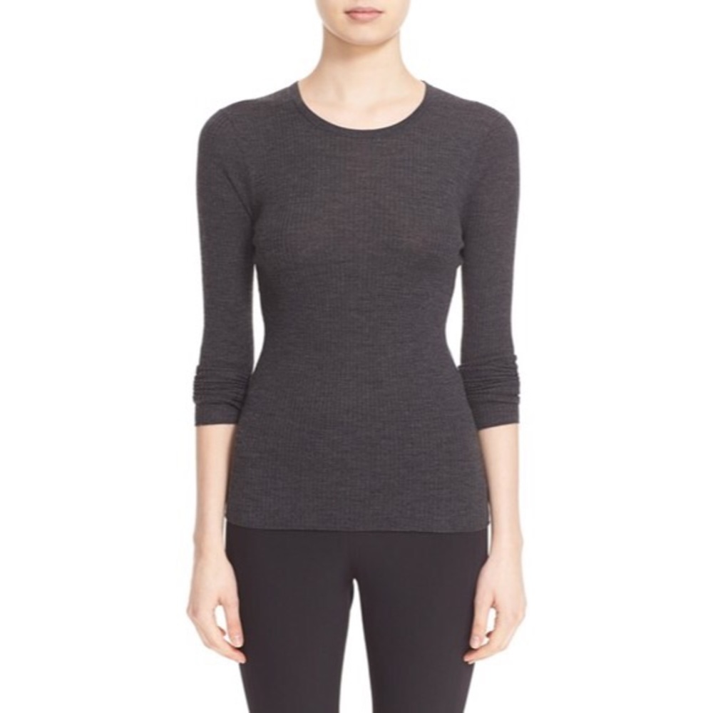 Theory Mitzi Rib Knit 100% Merino Wool Sweater