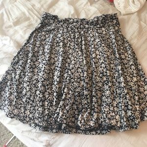 Black and Cream Flower Skirt