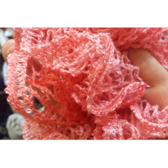 Handmade Ruffle Scarf- Pink - Picture 2 of 2