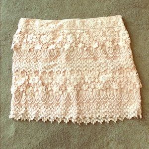 American Eagle Pink Lace Mini Skirt