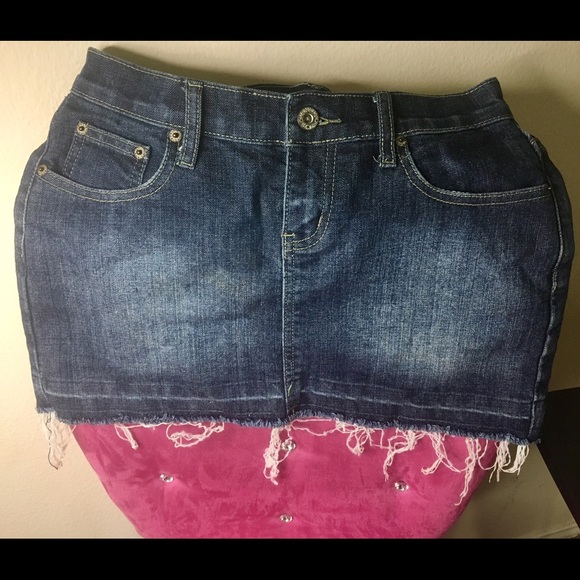 Denim Mini Skirt With Animal Print Patches - Picture 4 of 4