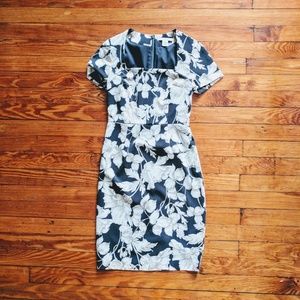 Banana Republic Floral Cap Sleeve Sheath Dress