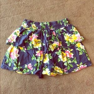 Hollister Floral Print Mini Skirt