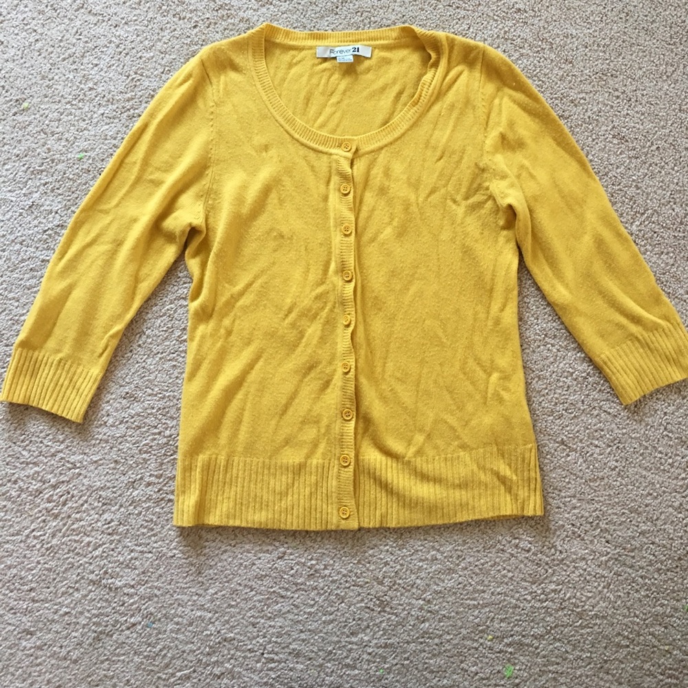 Forever 21 mustard cardigan
