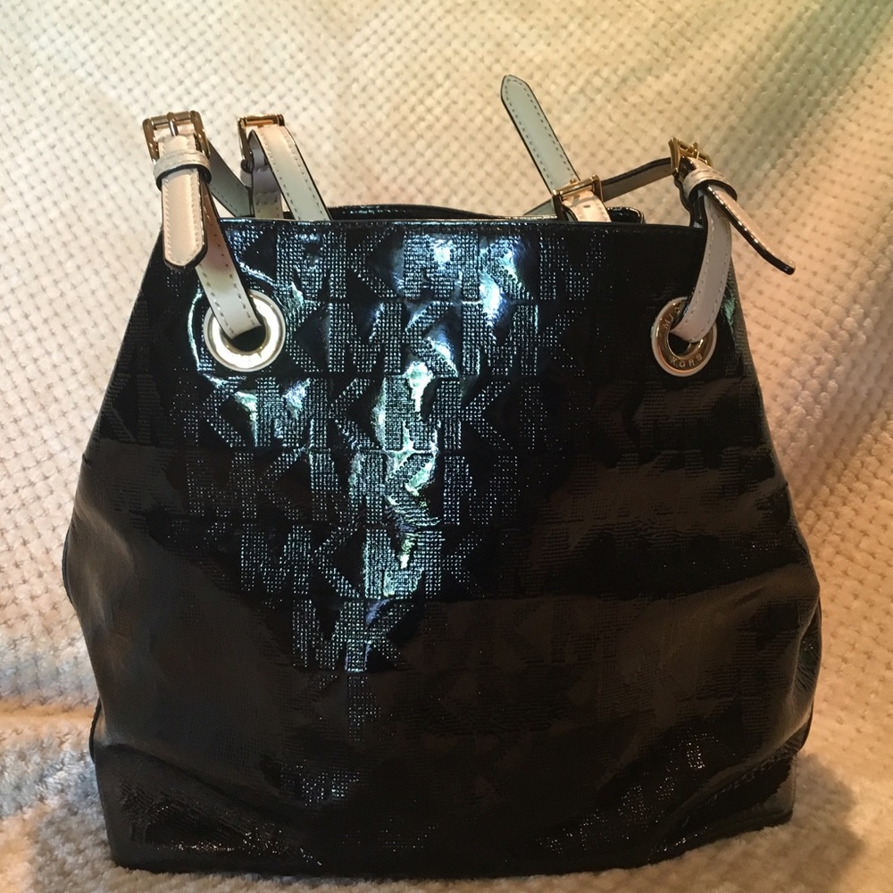 Michael Kors Jet Set Patent Leather Signature Tote