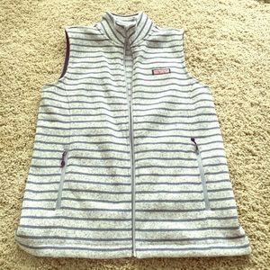Vineyard vines women's sweater zipper striped vest