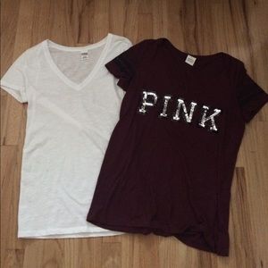 PINK VNECK TEE BUNDLE