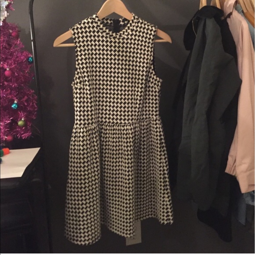 HOUNDSTOOTH GINGHAM CHECKBOARD DRESS