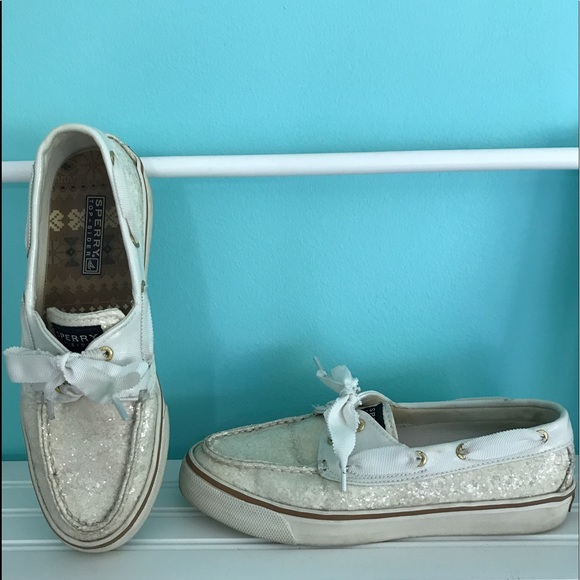 Sperry Shoes - SPERRY White Shimmer Sneakers