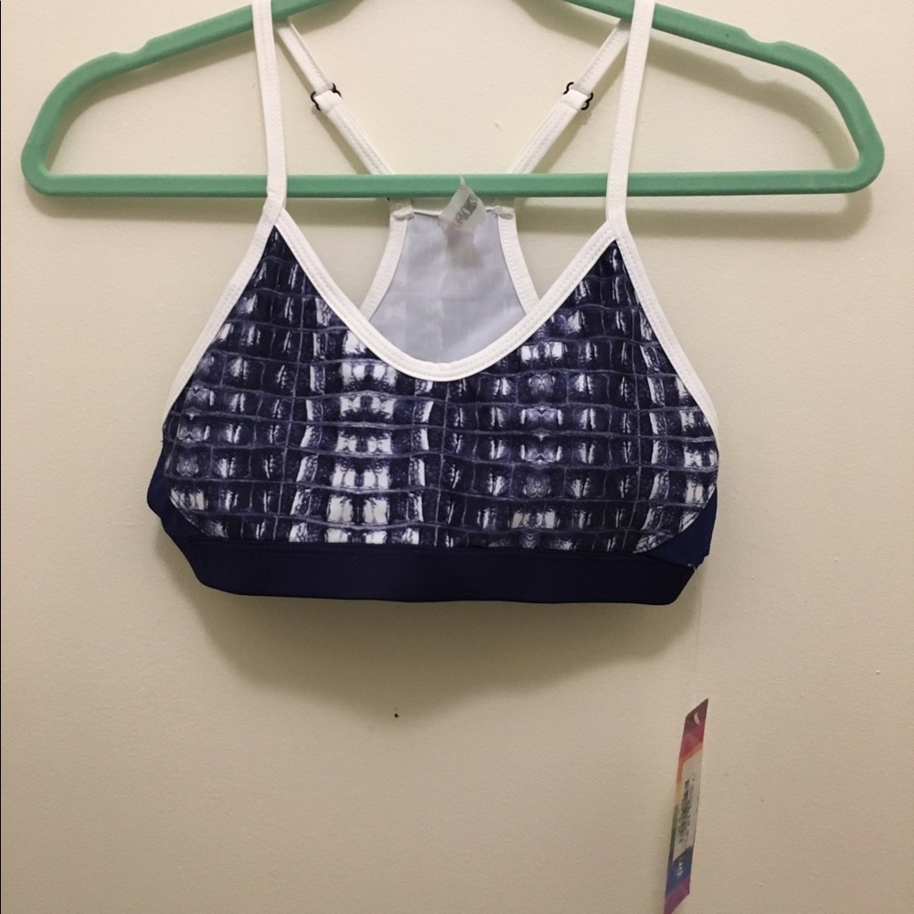 Blue Adjustable padded sports bra