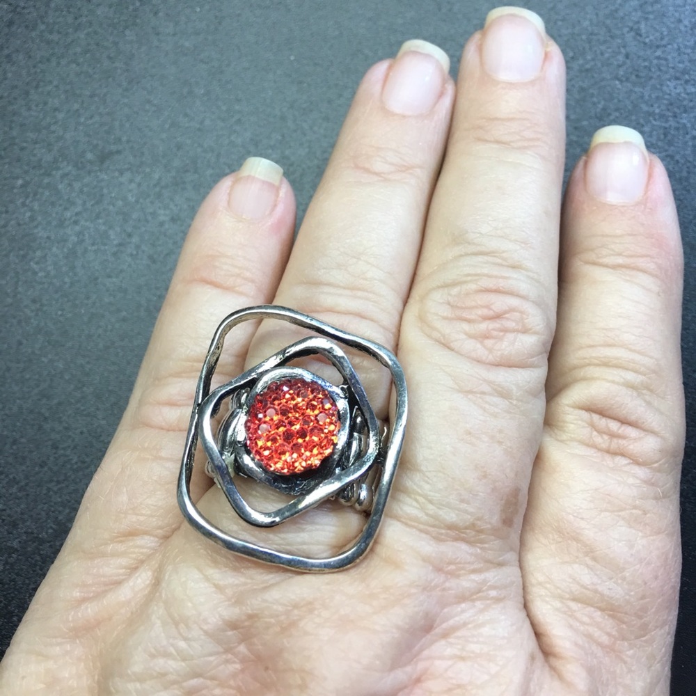Stretch one Size Round Orange color Ring