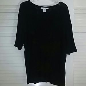 Perry Ellis Black Knit Pullover Shirt, PERFECT