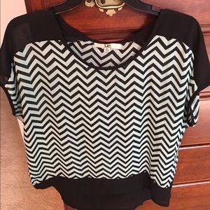 Blue and white chevron blouse