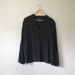 Vintage 100% Silk Polka Dot Blouse