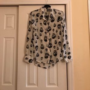 Long sleeve see thru button down