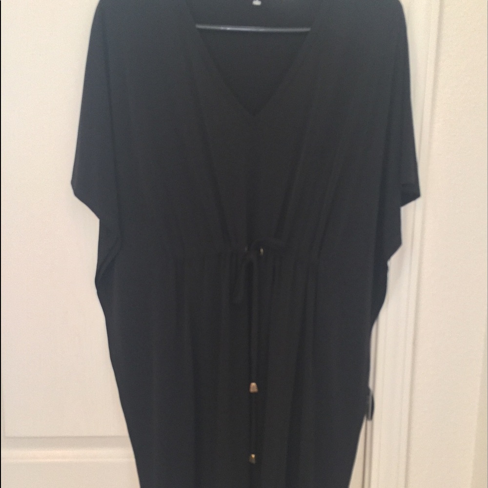 Calvin Klein Batwing Dolman Sleeves Black Dress