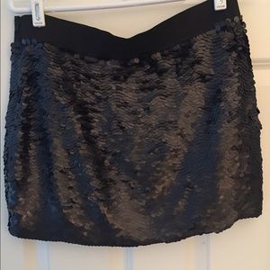 BCBG black sequin mini skirt