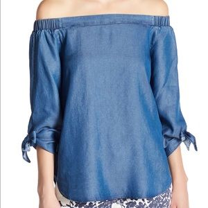 Denim off the shoulder top