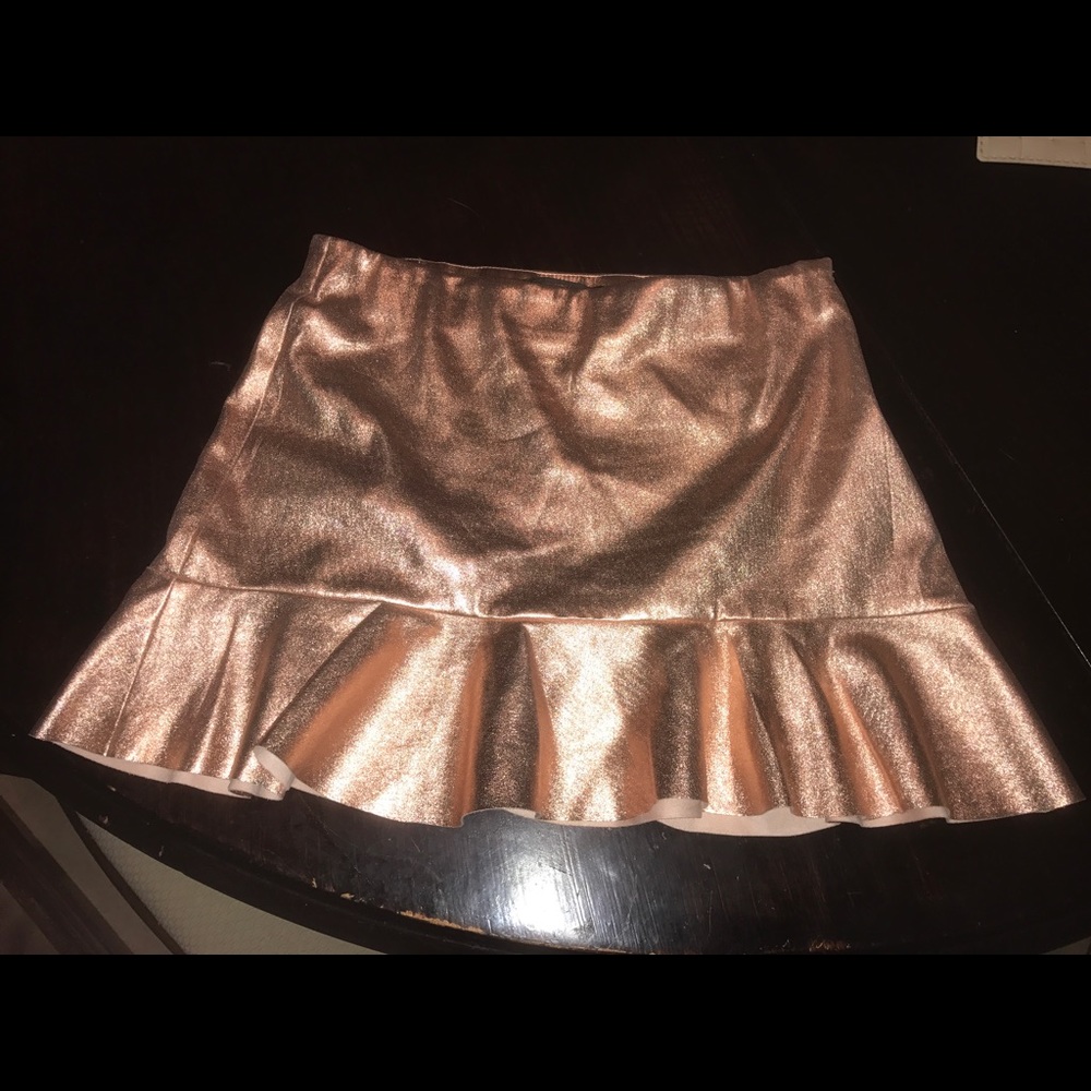 Metallic with frills Zara skirt