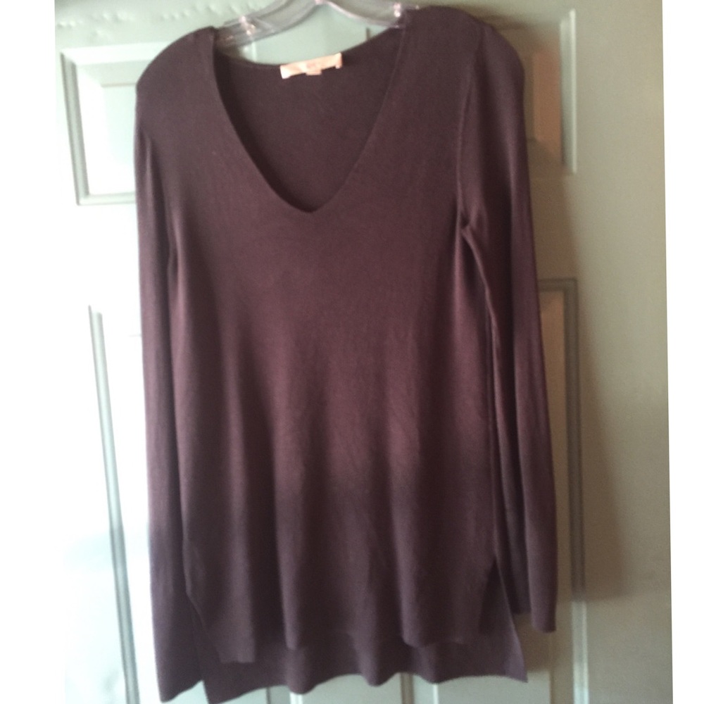 LOFT Navy/grey V Neck lightweight sweater size S