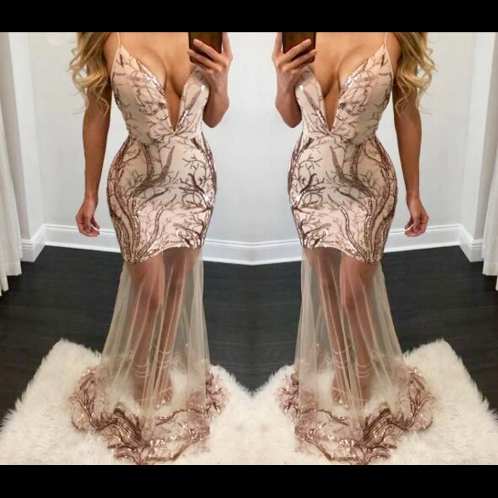 Gold sequin dress