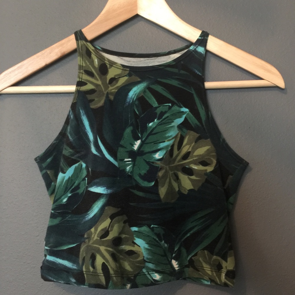 AMERICAN APPAREL PALM LEAF CROP TOP