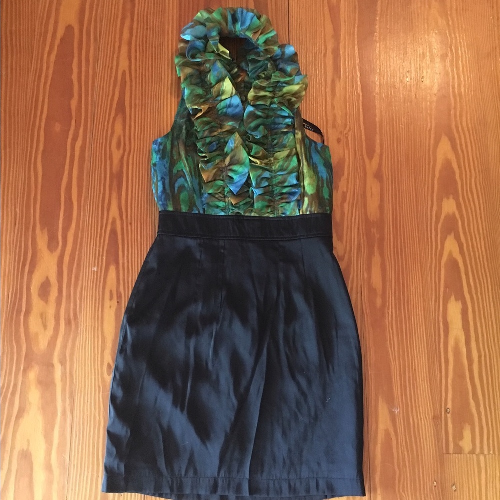 Boutique Halter Dress with Ruffle Neck