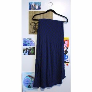 Royal Blue and Gray Midi Skirt