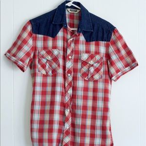 Salt Valley Western Shirt in Red Plaid