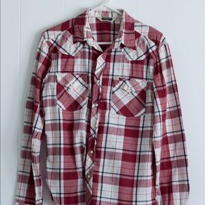 Salt Valley Western Shirt in Red/ White plaid