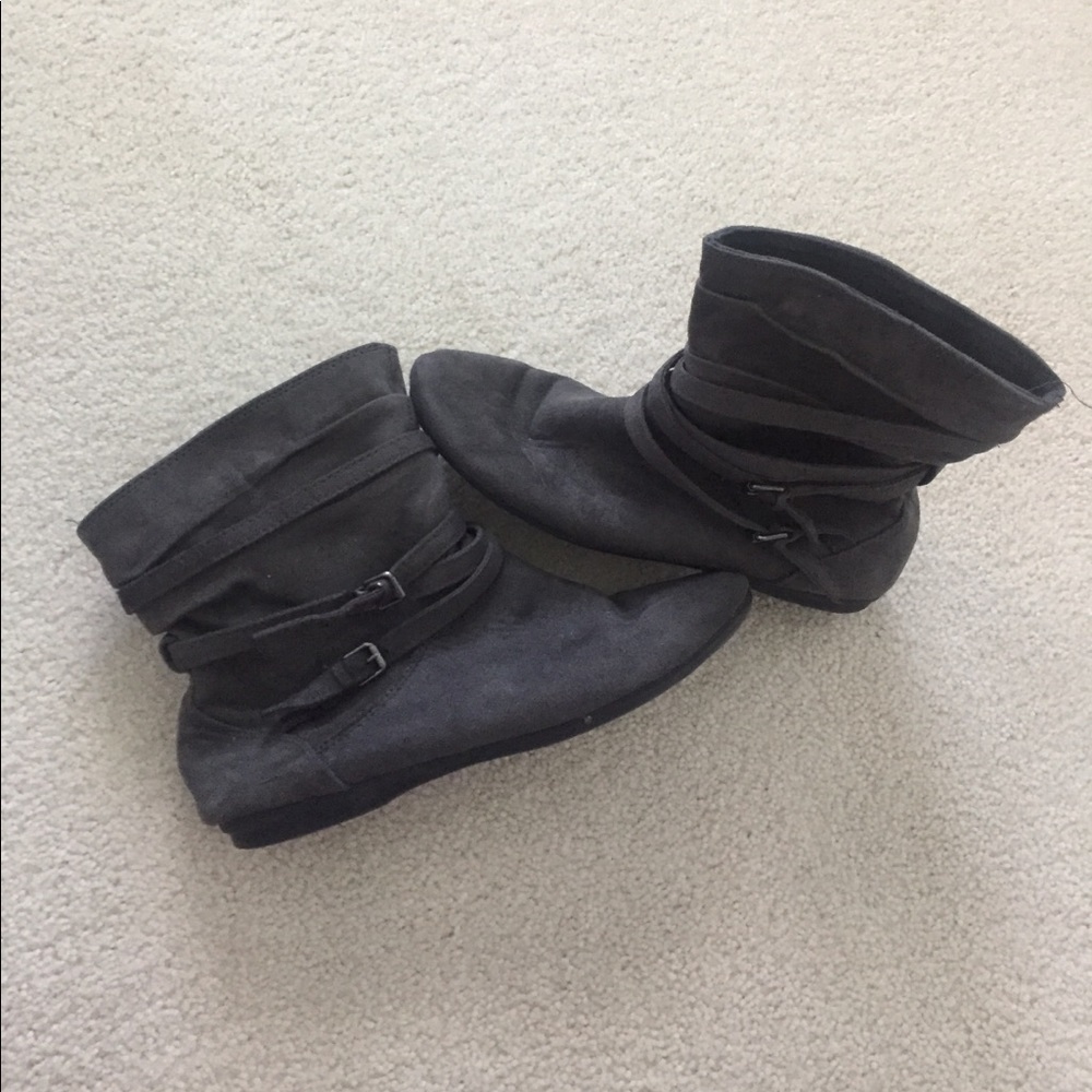 Gray Slouchy Boots
