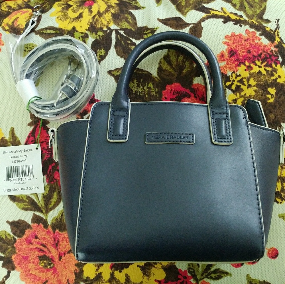 Vera Bradley Mini CrossBody Satchel in Navy
