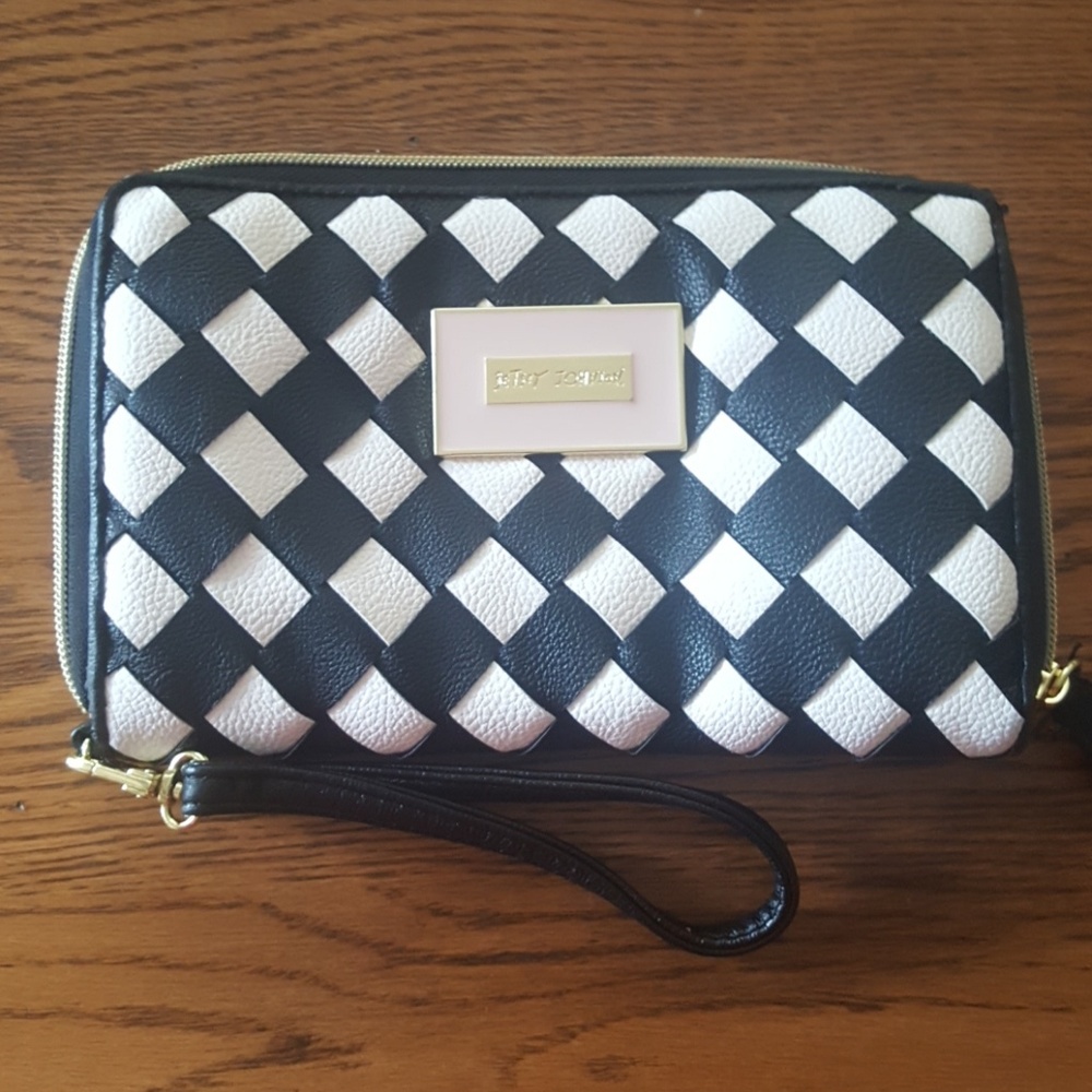 Betsey Johnson Black and White Wallet Clutch