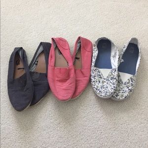 Three pairs of knockoff Toms