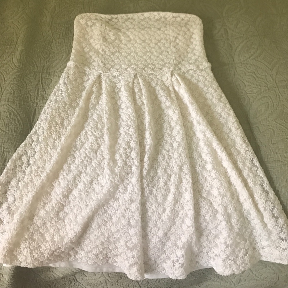 Cooperative cream strapless dress