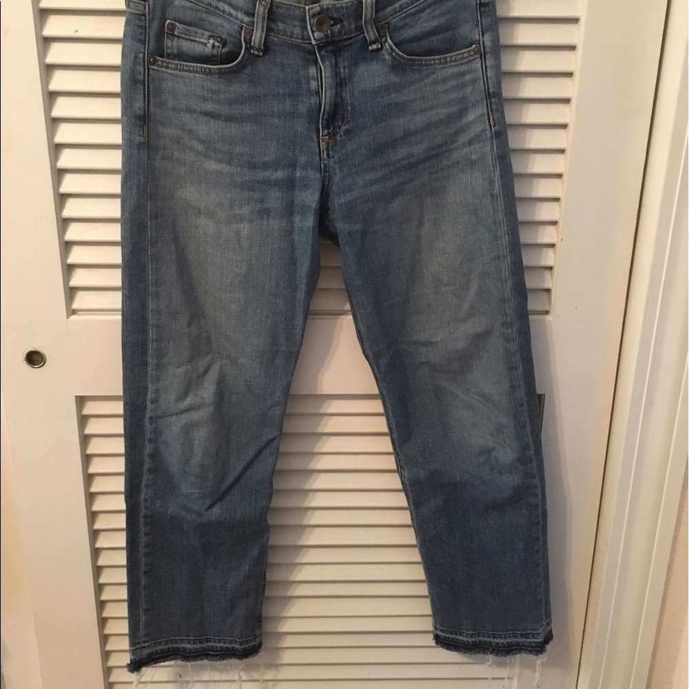 Rag and bone boyfriend jean with salvaged hem