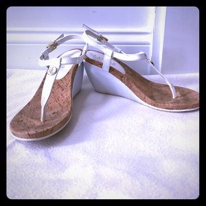 Ralph Lauren White & Cork Wedges