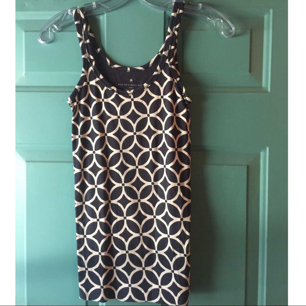 Banana Republic navy/white patterned tank size s