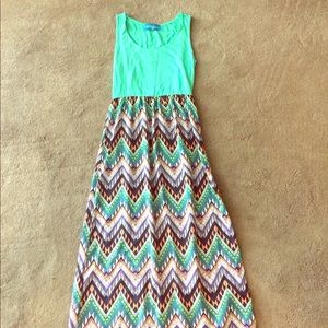 Willy Jay's Green & Aztec Print Maxi Dress