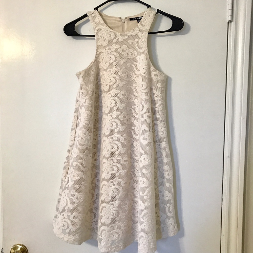 Laced cream dress