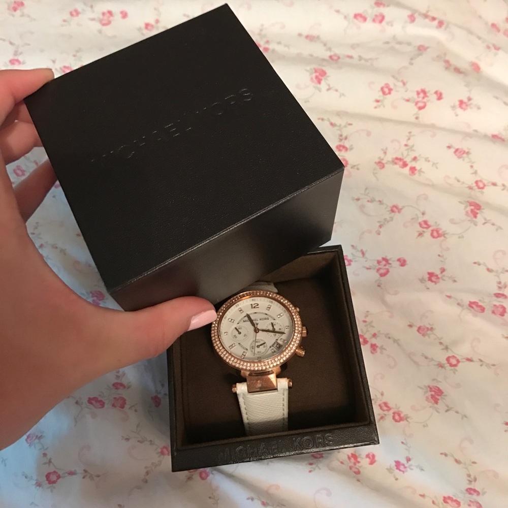 Michael kors watch white leather - Picture 1 of 5