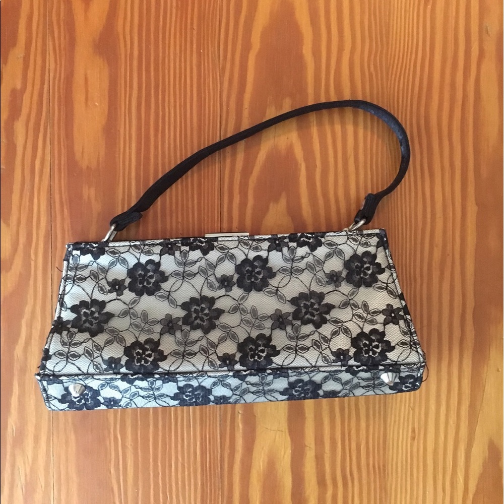 Black lace clutch